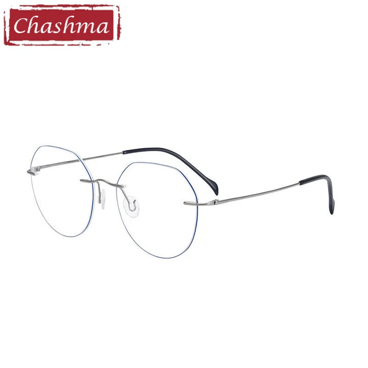 Chashma Women's Rimless Flat Top Round Titanium Eyeglasses 778408