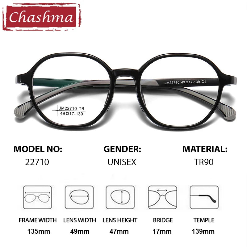 Chashma Ochki Women's Full Rim Oval Round Tr 90 Alloy Eyeglasses 322710