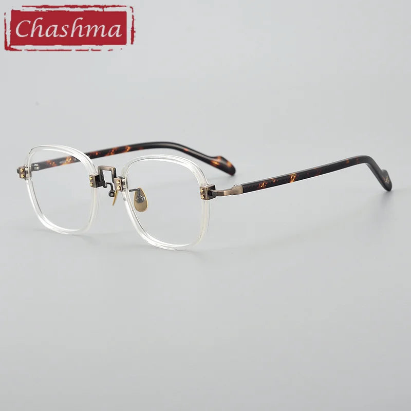 Chashma Unisex Full Rim Square Acetate Titanium Eyeglasses 190038.