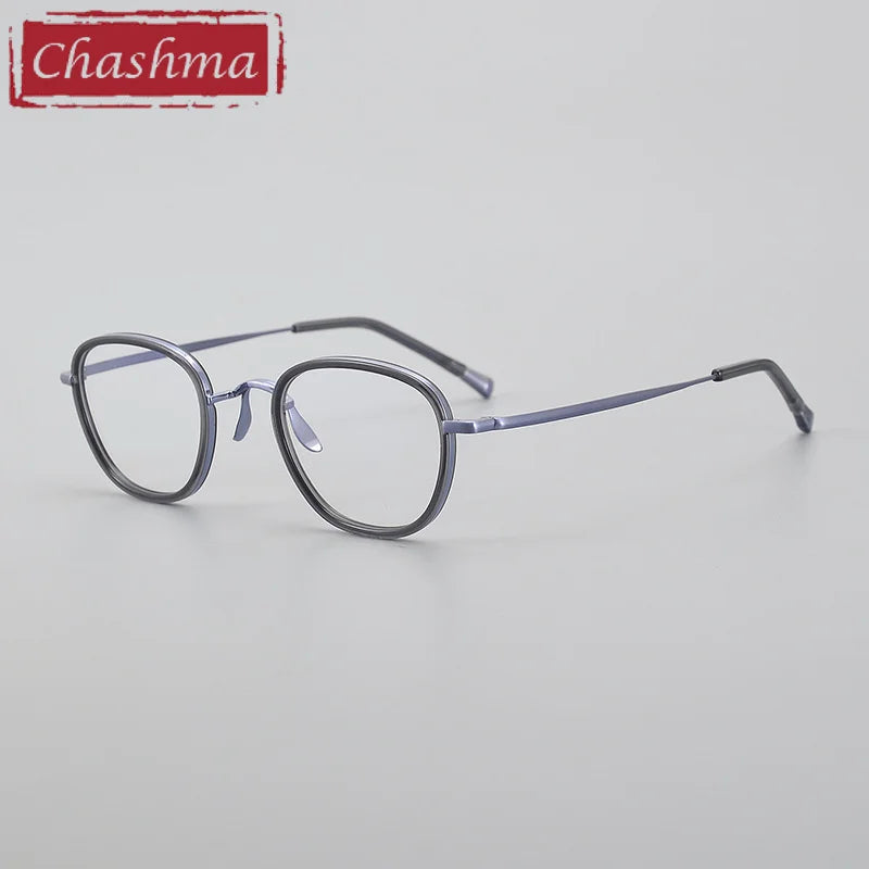 Chashma Unisex Full Rim Polygon Titanium Acetate Eyeglasses 881750