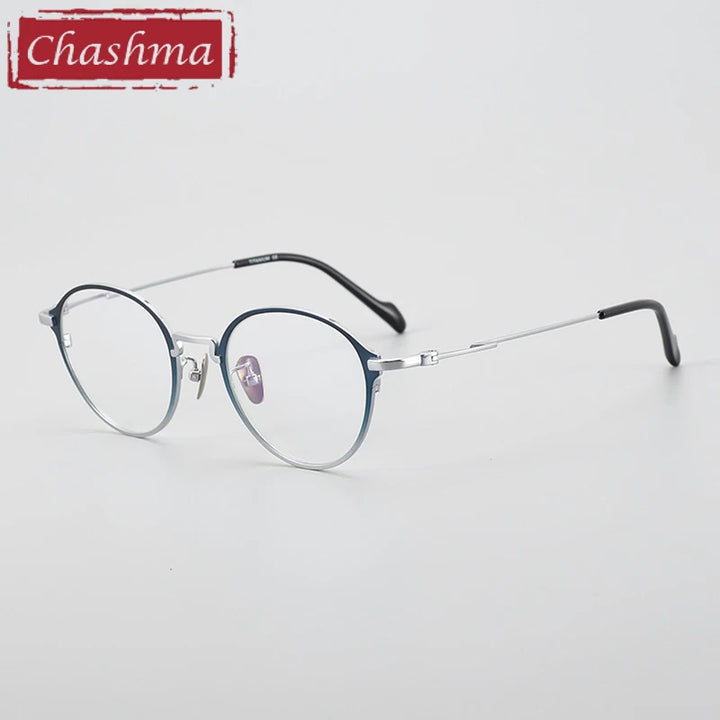 Chashma Ottica Unisex Full Rim Oval Round Titanium Eyeglasses 60046