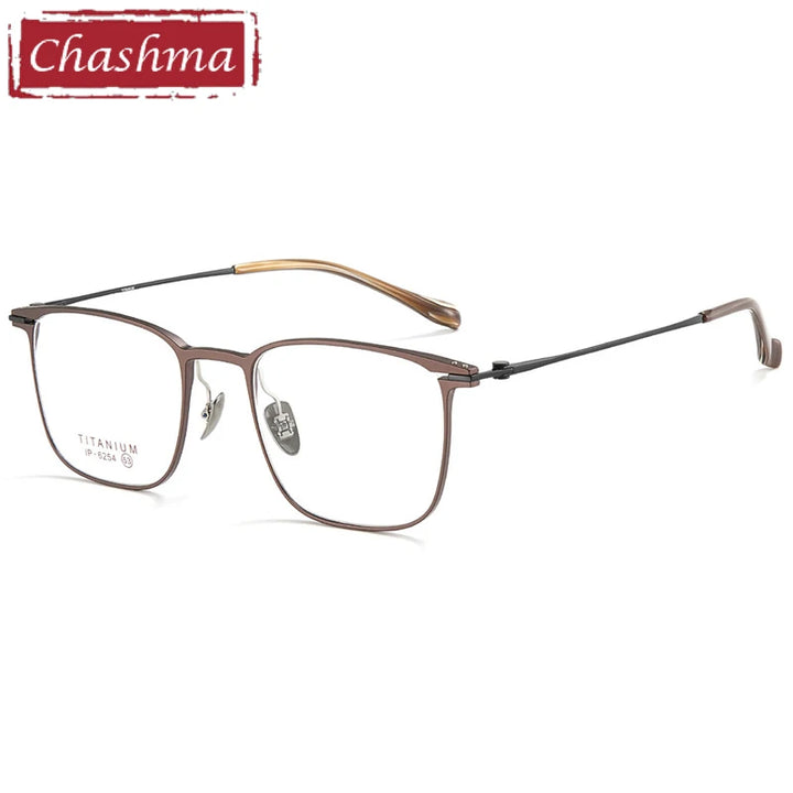 Chashma Ottica Unisex Full Rim Square Titanium Eyeglasses 406254