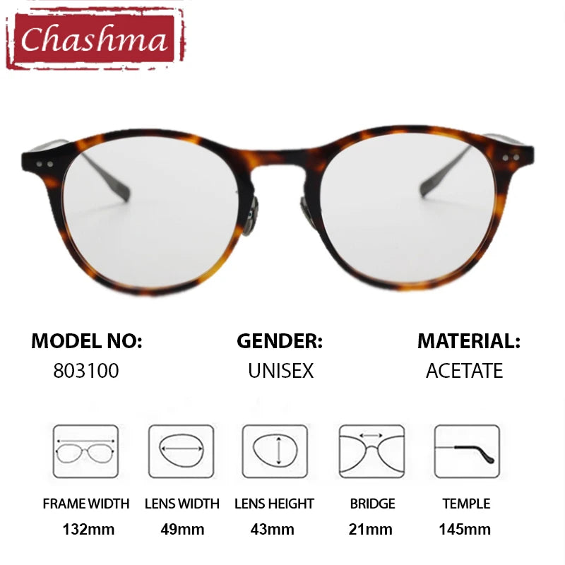 Chashma Ochki Women's Full Rim Round Acetate Alloy Eyeglasses 803100