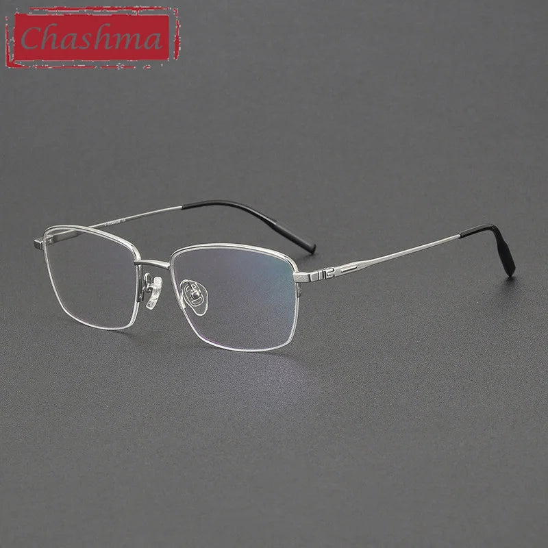 Chashma Men's Semi Rim Polygon Square Titanium Eyeglasses 781055