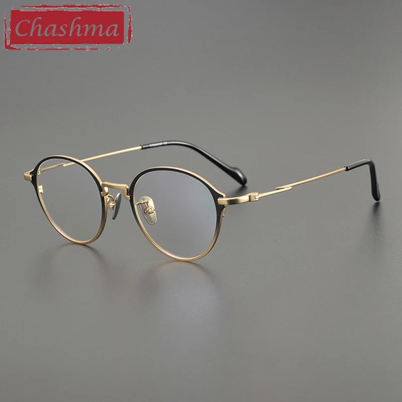 Chashma Ottica Unisex Full Rim Oval Round Titanium Eyeglasses 60046