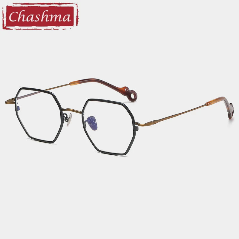 Chashma Unisex Full Rim Hexagon Square Titanium Eyeglasses 35961
