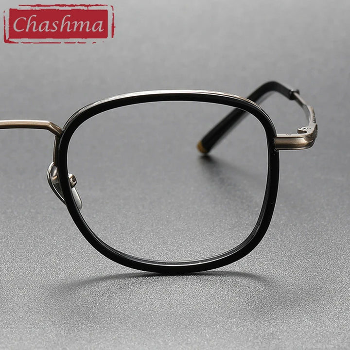 Chashma Unisex Full Rim Square Titanium Acetate Eyeglasses 14550 Full Rim Chashma   