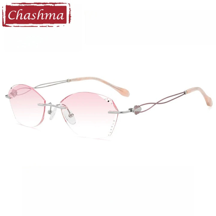 Chashma Women's Rimless Square Butterfly Titanium Eyeglasses 699138