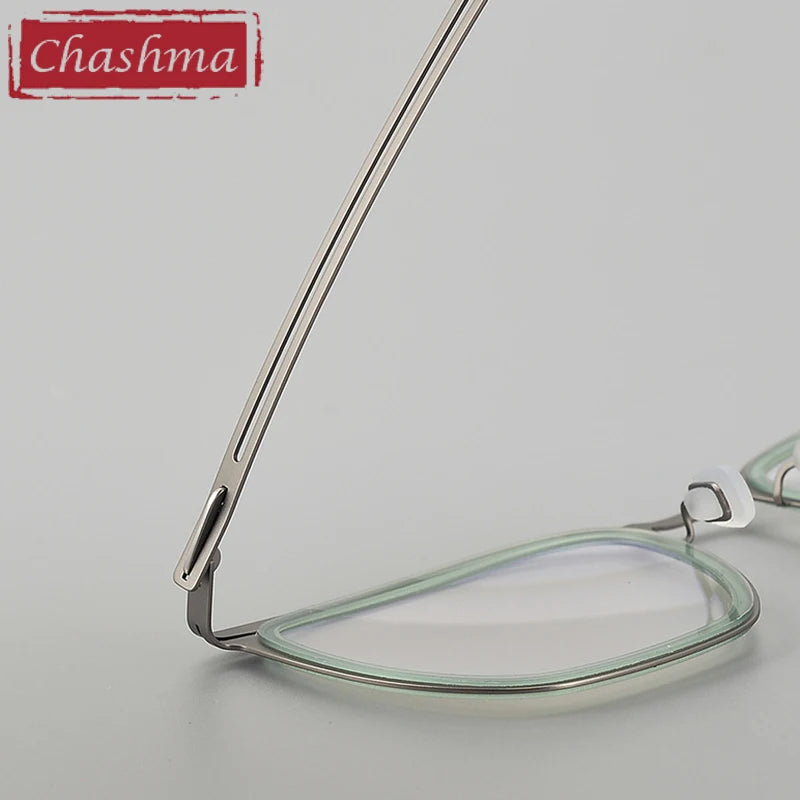 Chashma Unisex Full Rim Square Acetate Titanium Eyeglasses 8814 Full Rim Chashma   