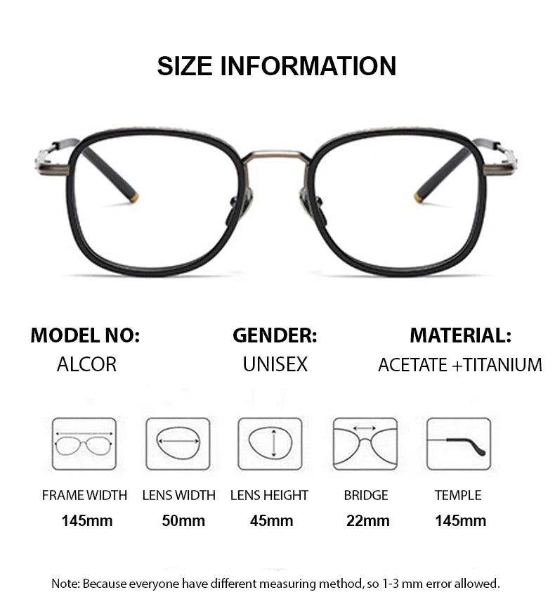 Chashma Unisex Full Rim Square Titanium Acetate Eyeglasses 14550 Full Rim Chashma   