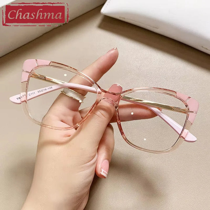 Chashma Women's Full Rim Square Cat Eye Tr 90 Alloy Eyeglasses 75721