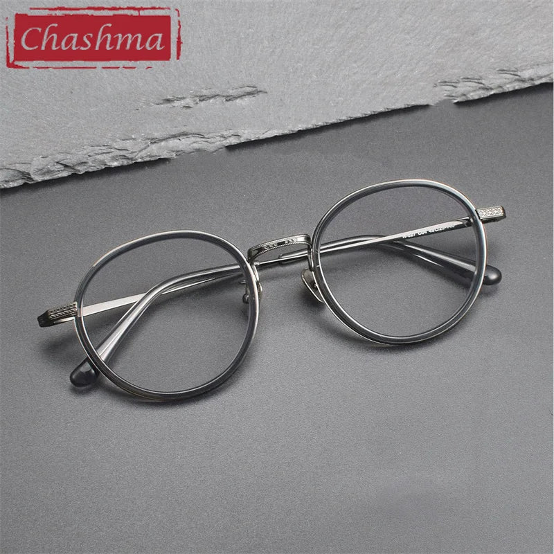 Chashma Unisex Full Rim Oval Round Acetate Titanium Eyeglasses 889027