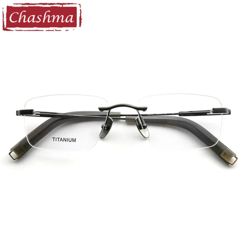 Chashma Men's Rimless Square Titanium Eyeglasses 2312 Rimless Chashma   