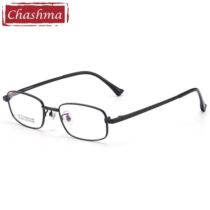 Chashma Ottica Unisex Full Rim Square Titanium Eyeglasses 9025 Full Rim Chashma Ottica Black  