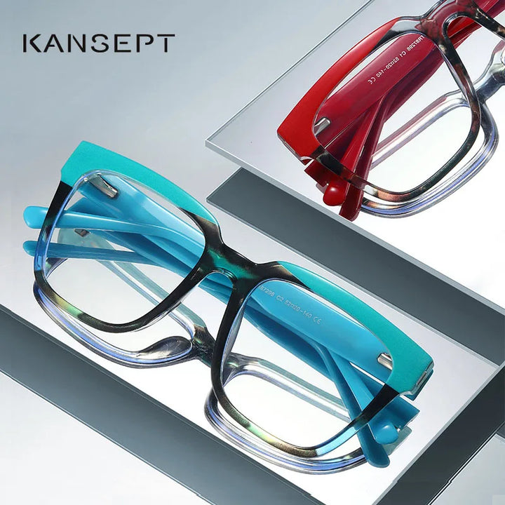 Kansept Women's Full Rim Square Polycarbonate Eyeglasses 87296 Full Rim Kansept   