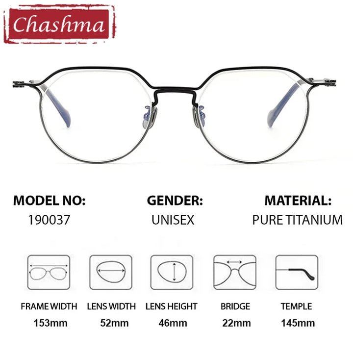 Chashma Women's Full Rim Flat Top Oval Titanium Acetate Eyeglasses 190037