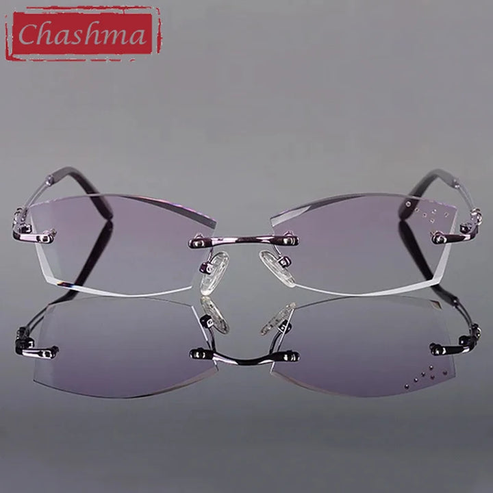 Chashma Ottica Women's Rimless Square Titanium Eyeglasses 411005