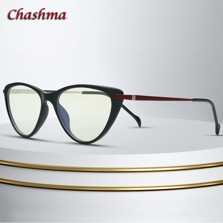 Chashma Ochki Women's Full Rim Cat Eye Tr 90 Titanium Eyeglasses 72003