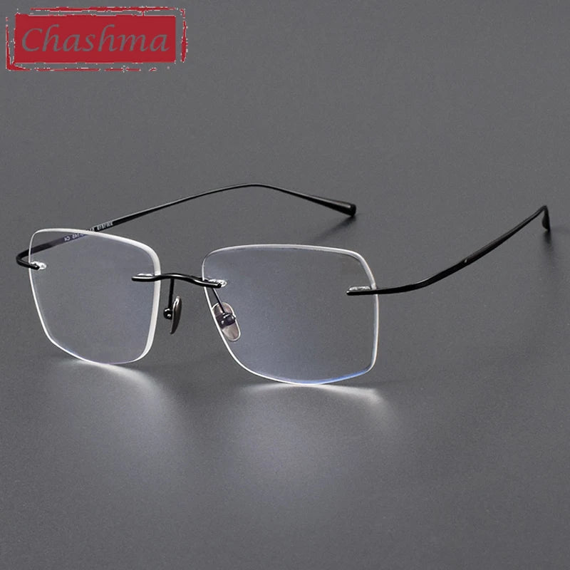 Chashma Ochki Women's Rimless Square Titanium Eyeglasses 881819