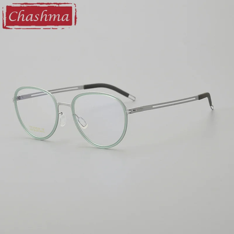 Chashma Ottica Women's Full Rim Oval Round Acetate Titanium Eyeglasses 68106