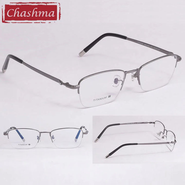 Chashma Unisex Semi Rim Square Oval Titanium Eyeglasses 0133 Semi Rim Chashma   