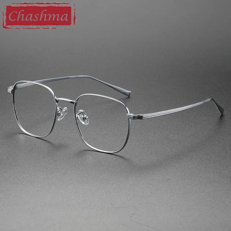 Chashma Unisex Full Rim Square Alloy Eyeglasses 19013 Full Rim Chashma Silver  