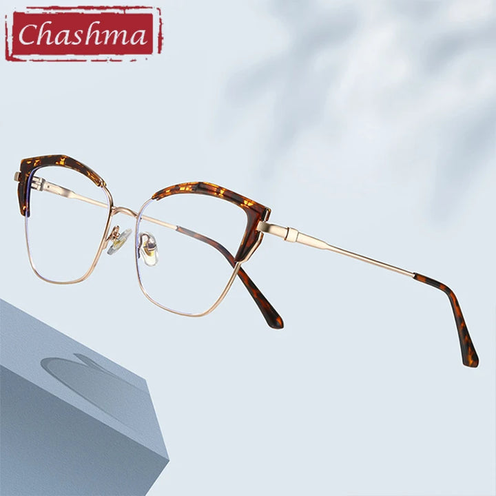 Chashma Ottica Women's Full Rim Cat Eye Tr 90 Steel Eyeglasses 87325 Full Rim Chashma Ottica