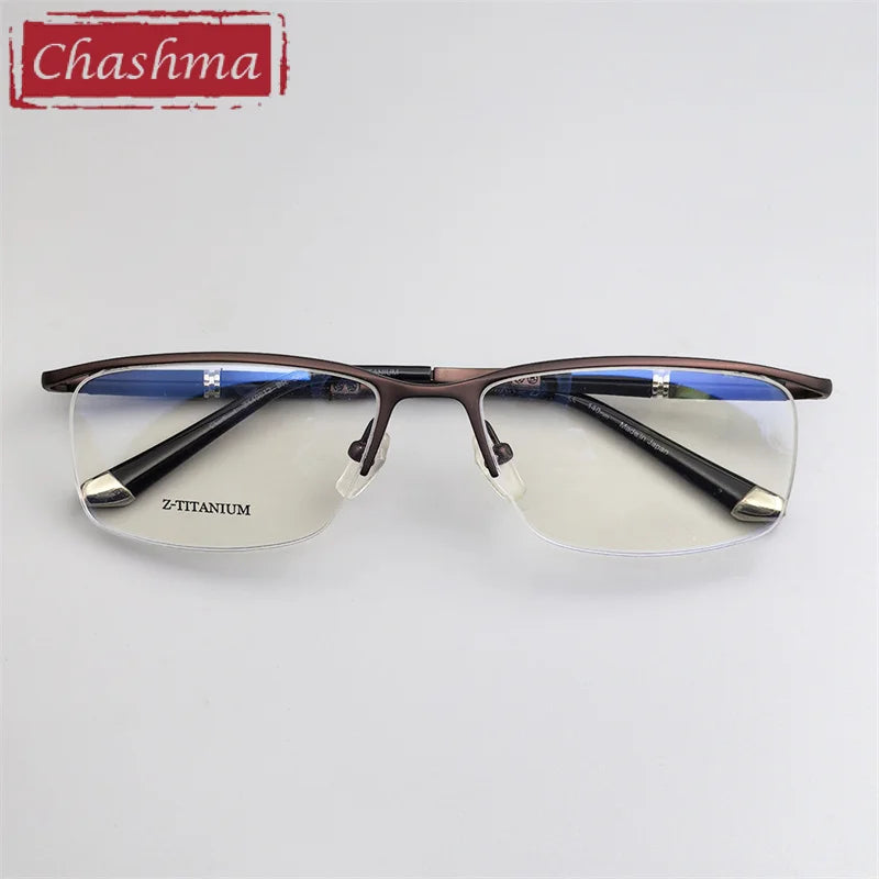 Chashma Unisex Semi Rim Square Brow Line Titanium Eyeglasses 819812