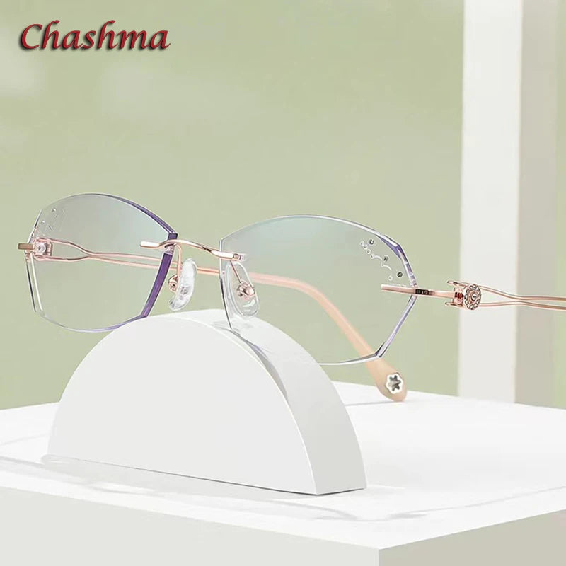 Chashma Ochki Women's Rimless Oval Titanium Eyeglasses 452009 Rimless Chashma Ochki   