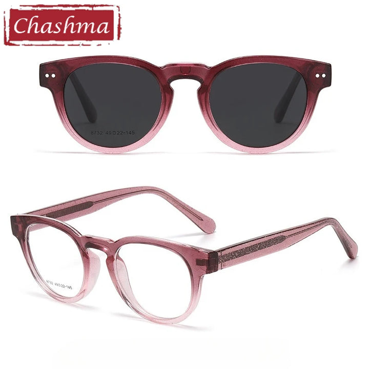 Chashma Ochki Women's Full Rim Square Tr 90 Acetate Eyeglasses Clip On Sunglasses 938732