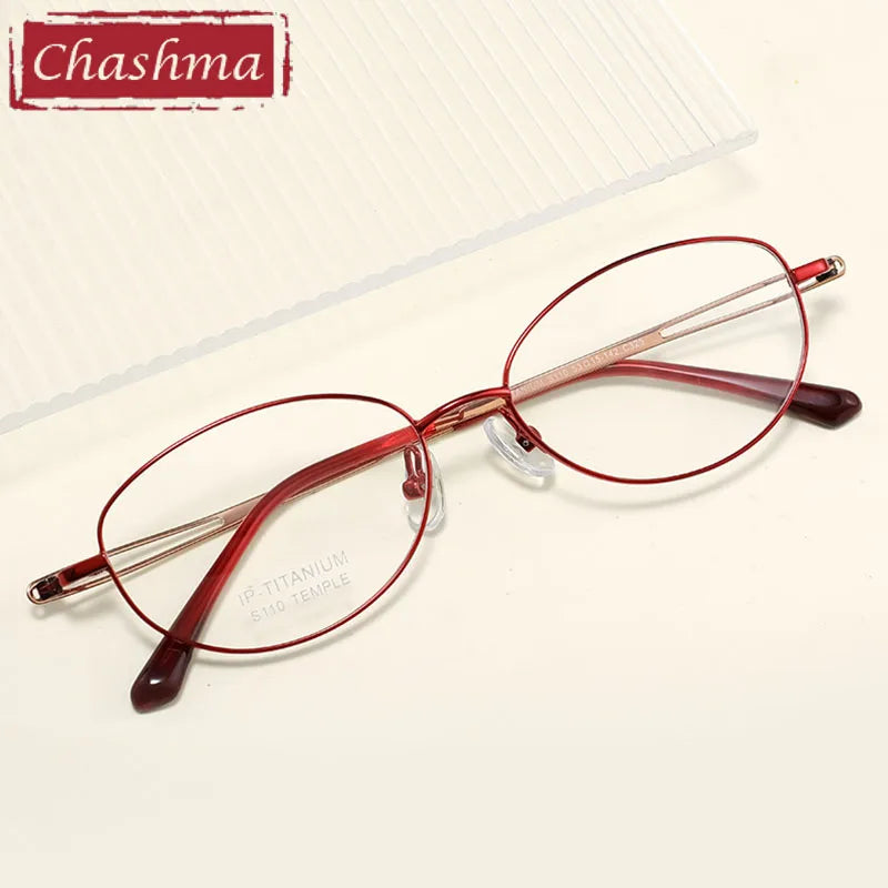 Chashma Women's Full Rim Oval Square Titanium Eyeglasses 19110 Full Rim Chashma   