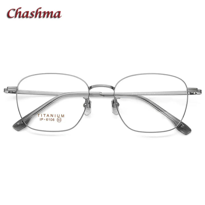 Chashma Ochki Unisex Full Rim Square Titanium Eyeglasses 6106 Full Rim Chashma Ochki C4-Gun  