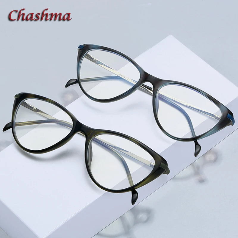 Chashma Ochki Women's Full Rim Cat Eye Tr 90 Stainless Steel Eyeglasses 72003 Full Rim Chashma Ochki   