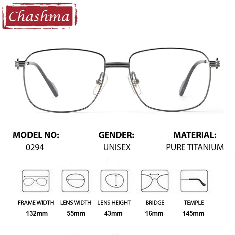 Chashma Ottica Women's Full Rim Square Titanium Eyeglasses 20294