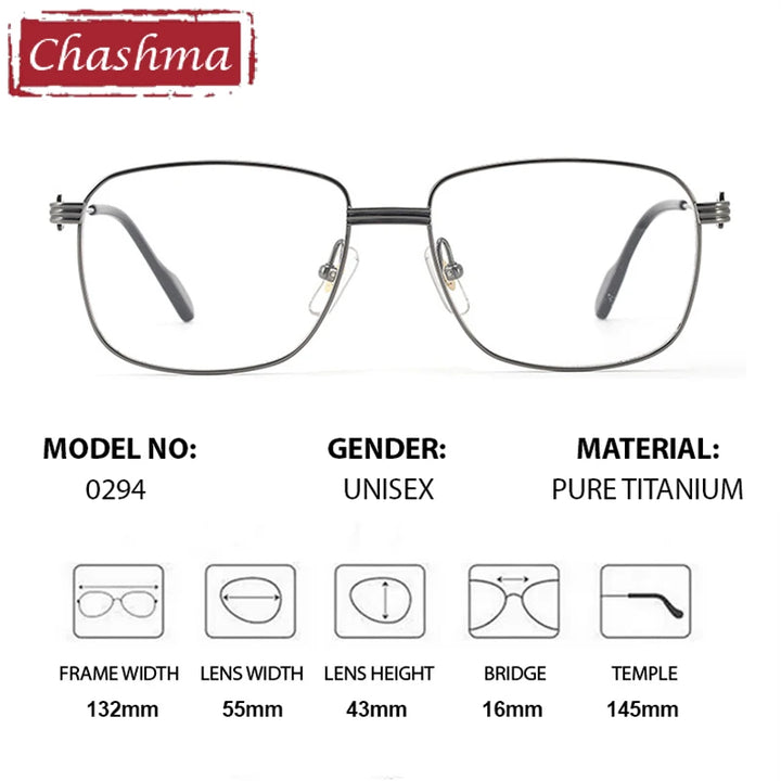 Chashma Ottica Women's Full Rim Square Titanium Eyeglasses 20294