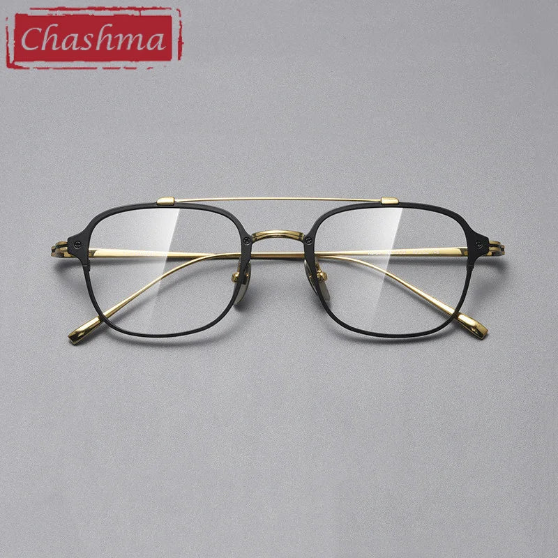 Chashma Men's Full Rim Square Double Bridge Titanium Eyeglasses 778431