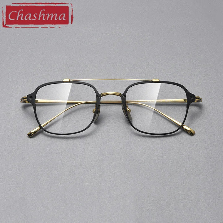 Chashma Men's Full Rim Square Double Bridge Titanium Eyeglasses 778431