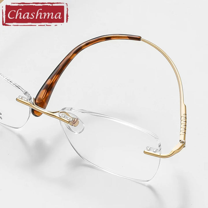 Chashma Women's Rimless Oval Square Titanium Alloy Eyeglasses 98002 Rimless Chashma   