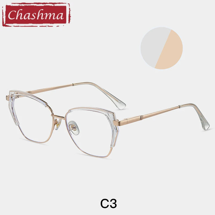 Chashma Women's Full Rim Square Cat Eye Tr 90 Alloy Eyeglasses 87323 Full Rim Chashma C3  