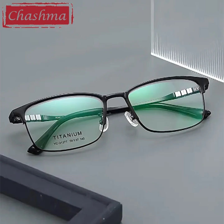Chashma Unisex Full Rim Polygon Square Titanium Tr 90 Eyeglasses 703312
