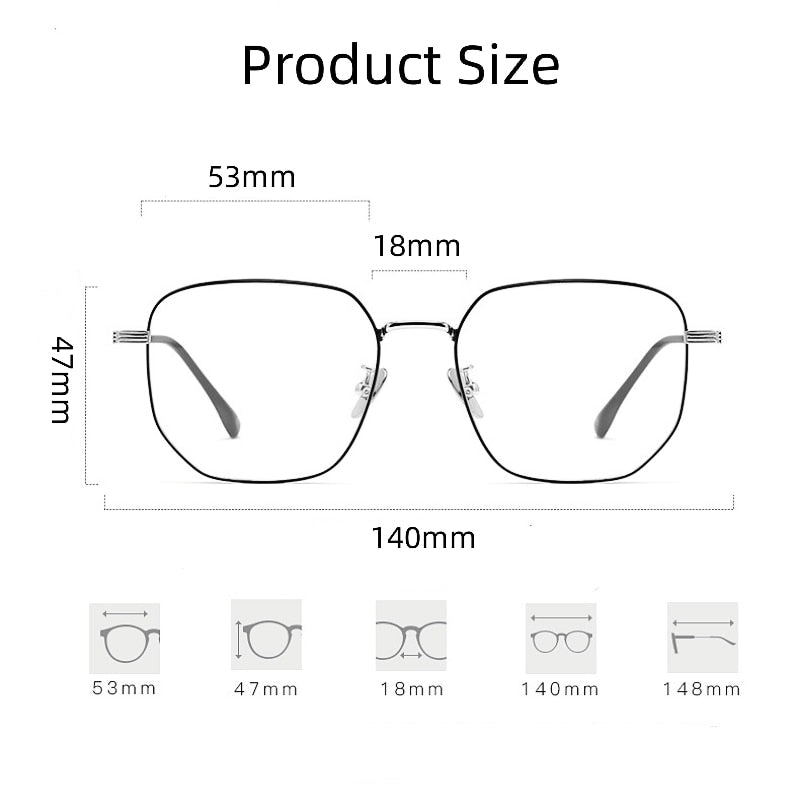 Yimaruili Unisex Full Rim Polygonal Titanium Alloy Eyeglasses n80006 Full Rim Yimaruili Eyeglasses   