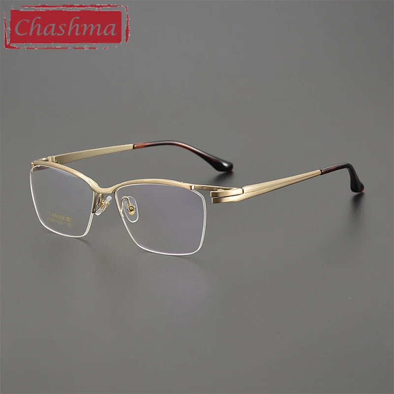 Chashma Unisex Semi Rim Big Square Brow Line Titanium Eyeglasses 6205 Semi Rim Chashma   