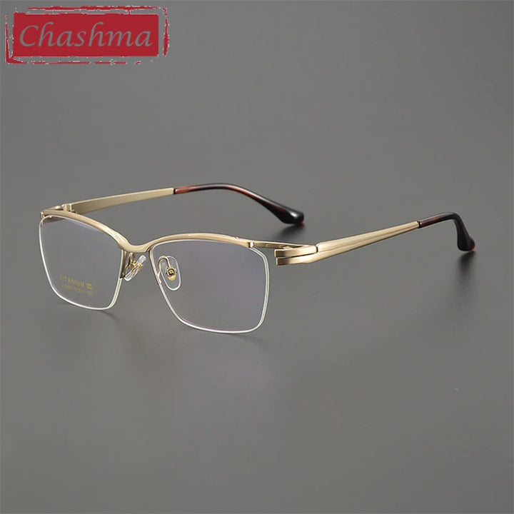 Chashma Unisex Semi Rim Big Square Brow Line Titanium Eyeglasses 6205 Semi Rim Chashma   