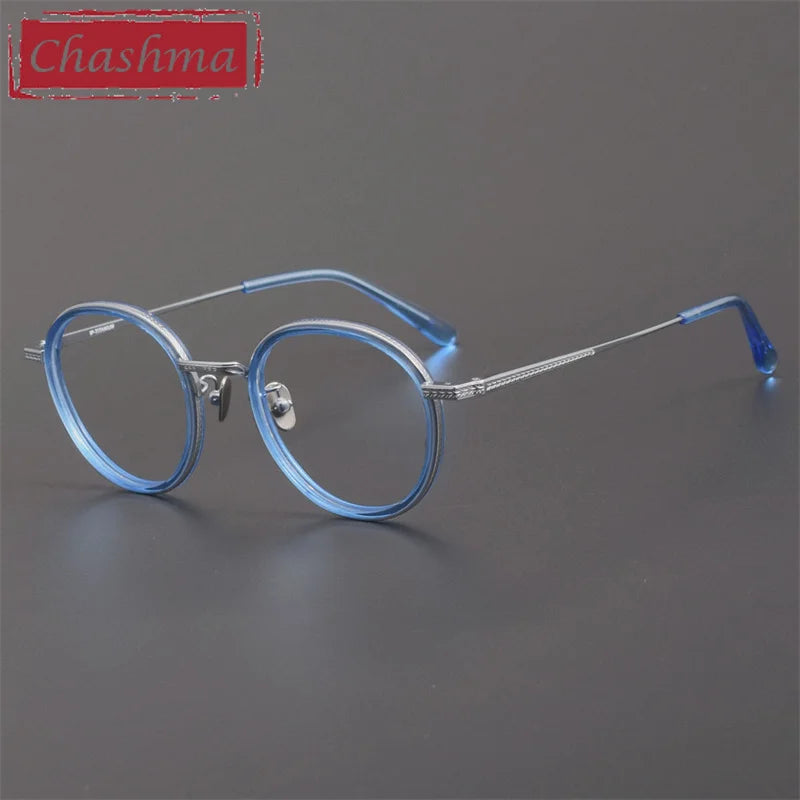 Chashma Unisex Full Rim Oval Round Acetate Titanium Eyeglasses 889027