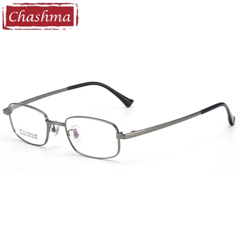 Chashma Ottica Unisex Full Rim Square Titanium Eyeglasses 9025 Full Rim Chashma Ottica Gray  