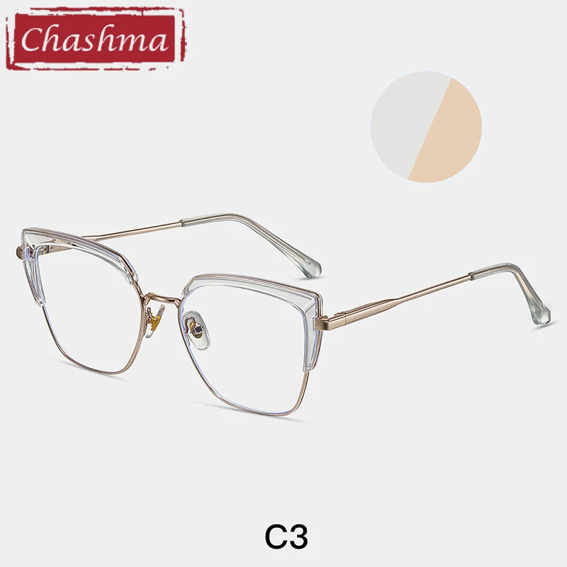 Chashma Women's Full Rim Cat Eye Tr 90 Titanium Eyeglasses 87318 Full Rim Chashma C3  