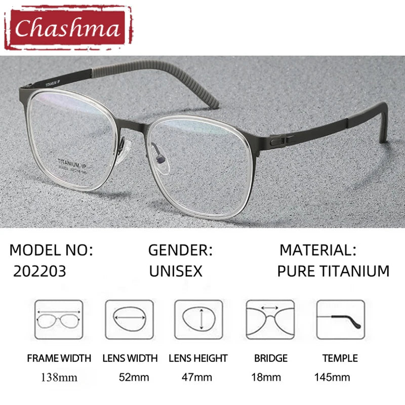 Chashma Women's Full Rim Round Square Titanium Acetate Eyeglasses 292203