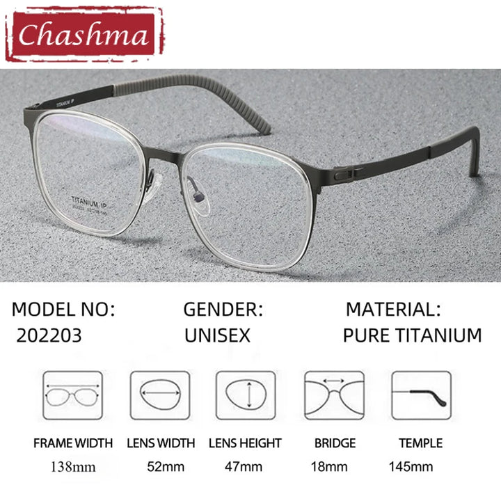 Chashma Women's Full Rim Round Square Titanium Acetate Eyeglasses 292203