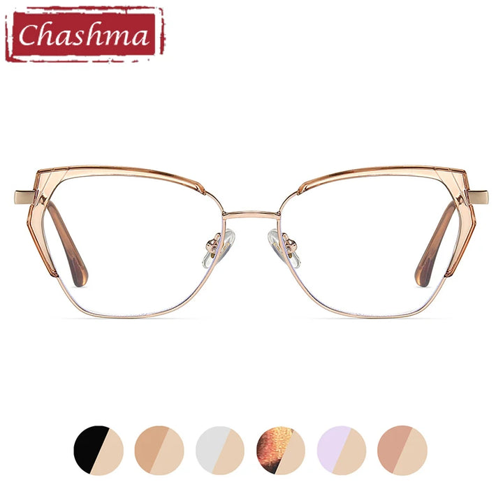 Chashma Women's Full Rim Square Cat Eye Tr 90 Alloy Eyeglasses 87323 Full Rim Chashma   