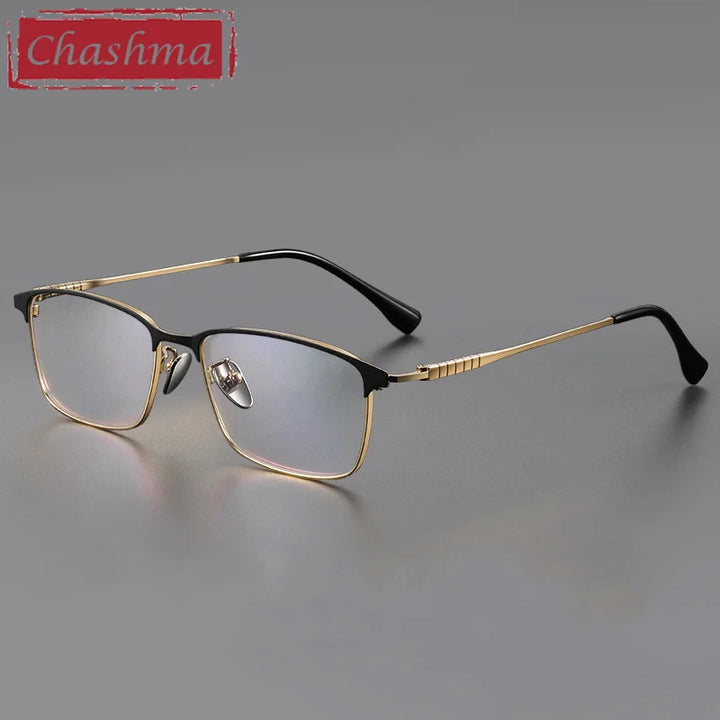 Chashma Men's Full Rim Square Brow Line Titanium Eyeglasses 885941.